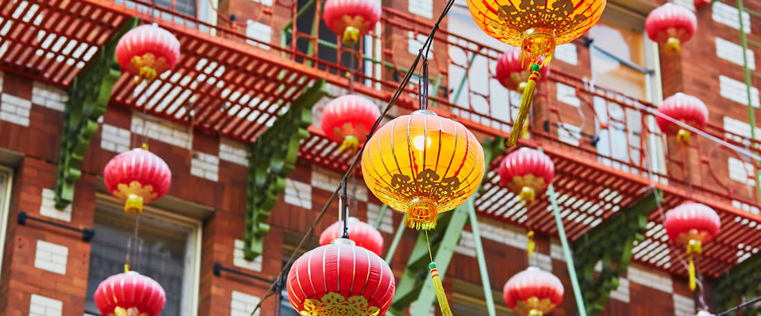 Red lanterns in Chinatown, San Francisco