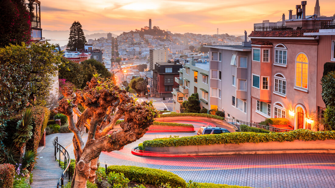 A view over Lombard Street in San Francisco