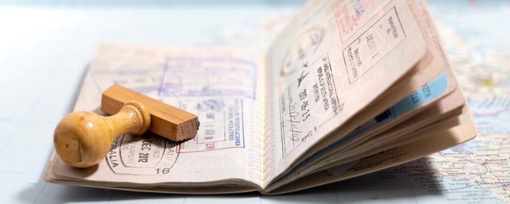 Passport with stamps
